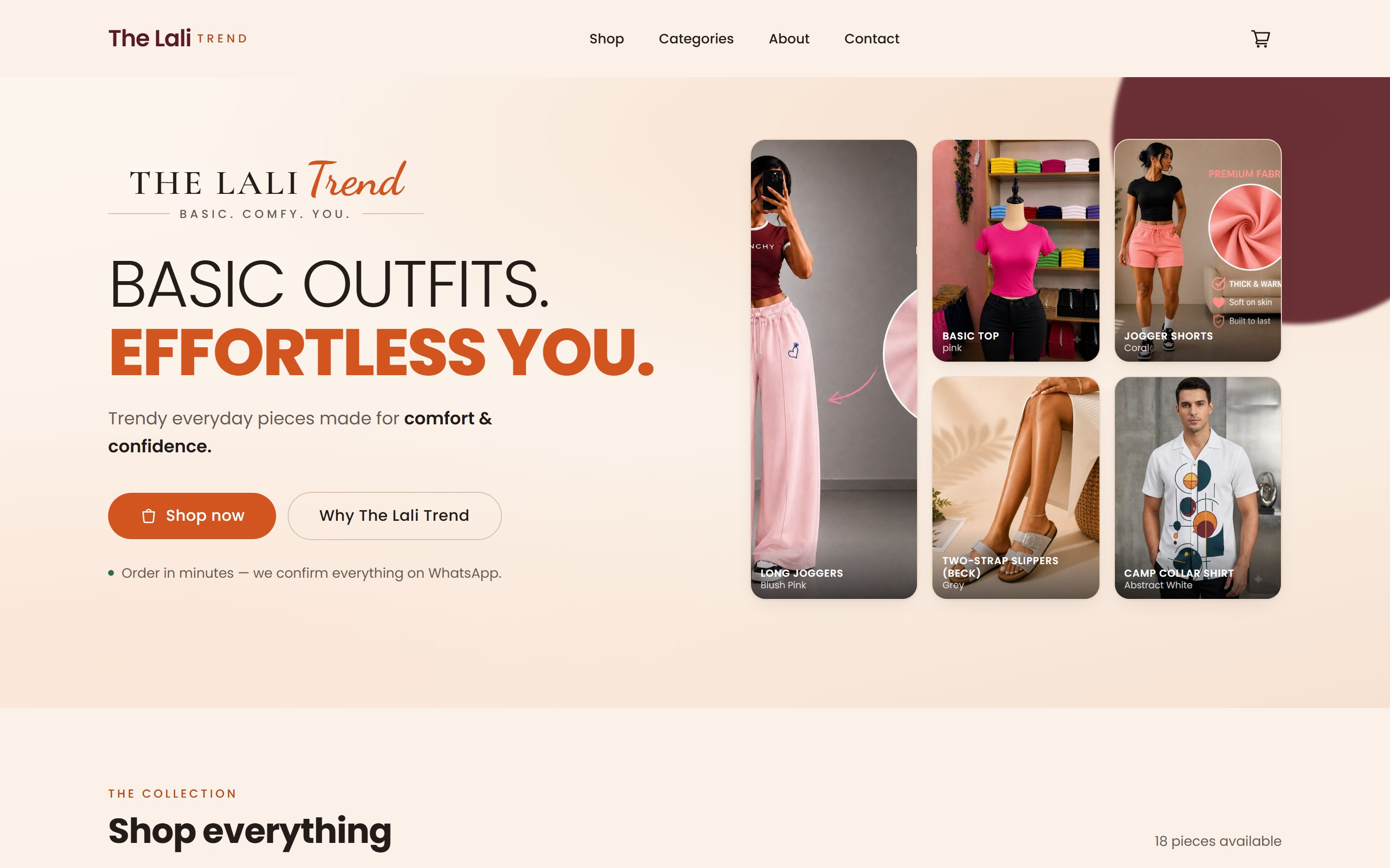 The Lali Trend fashion e-commerce homepage